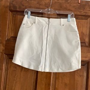 Cream/white corduroy zip skirt